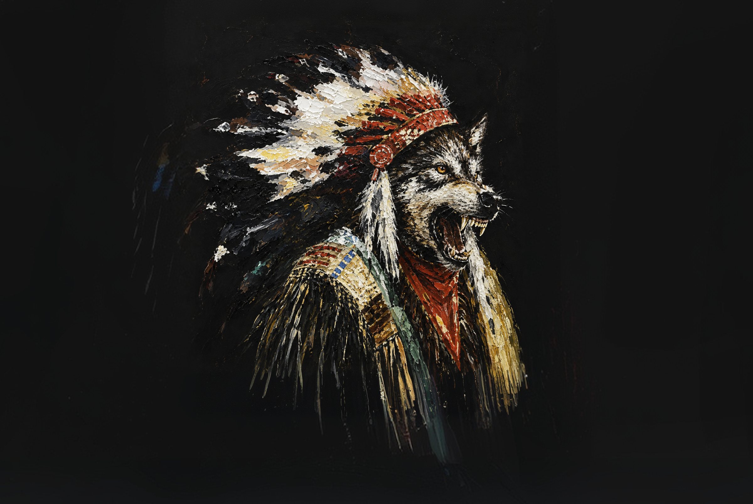 The wolf, painted