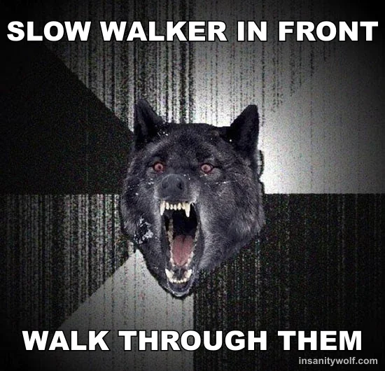Insanity Wolf: SLOW WALKER IN FRONT - WALK THROUGH THEM