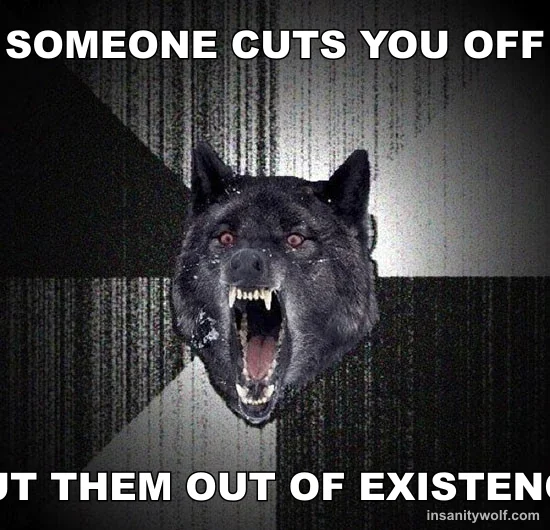 Insanity Wolf: SOMEONE CUTS YOU OFF - CUT THEM OUT OF EXISTENCE